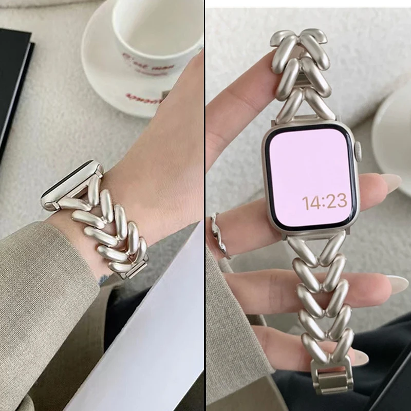 Elegant Metal Strap for Apple Watch – Premium Women's Watchband Bracelet
