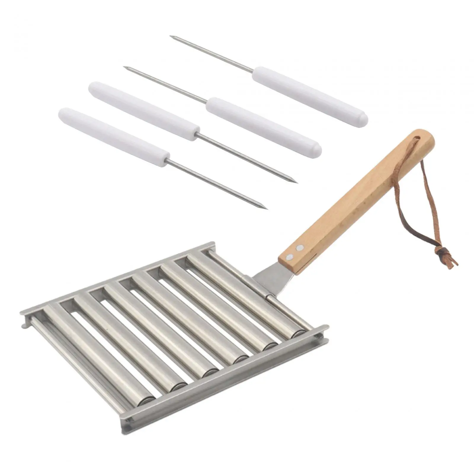 Hot Dog Roller Rack Stainless Steel Sausage Roller Rack for Barbecue Bonfires Outdoor Activities Family Gatherings
