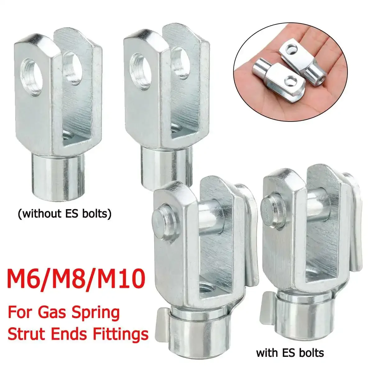 

2pcs M6 M8 M10 Universal Silver M6 M8 Boot Bonnet Trunk Gas Strut End Fitting Pin Ball Joint Valve Spring Holders