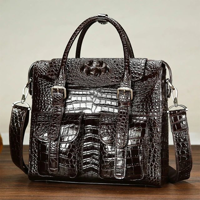 100% Crocodile skin Leather Women's luxury Handbags Large Sling Shoulder  Bags