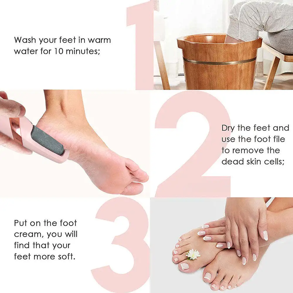 Foot File Rechargeable Electric Callus Remover Cordless Women Men Removes Dry Coarse Skin Calluses