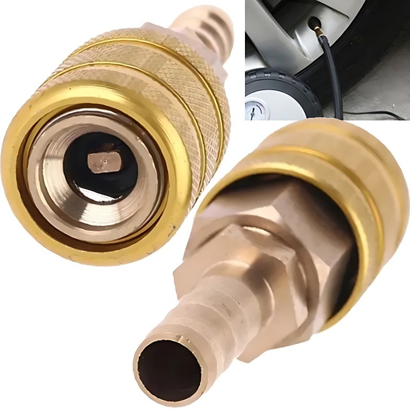 8mm Car Tire Valve Clip Solid Brass Nozzle Clamp Inflation Pump Adapter Air Chuck Inflator Quick Connector Tire Accessories 2pcs
