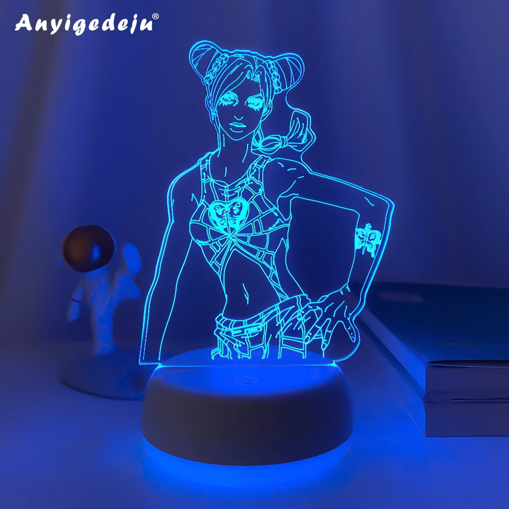 

Светодиодная лампа в стиле аниме JoJo по мотивам невероятных приключений, сезон 6, камень, океан, йолине, Куджо, фигурка для спальни, декор, светильник Jojos Jolyne Cujoh