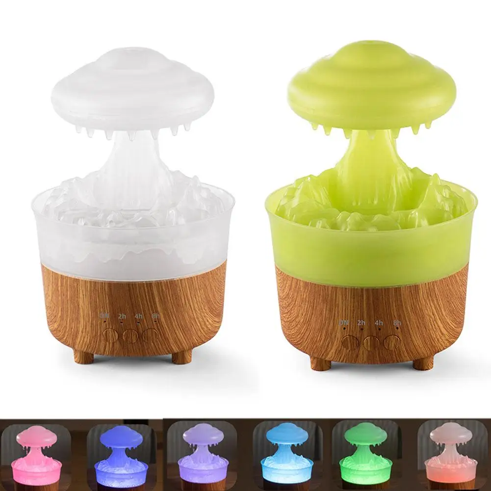 

Rain Cloud Humidifier Led Light Mini Aroma Diffuser Colorful Water Aromatherapy Humidifier Light Drop Night Raining E5J0