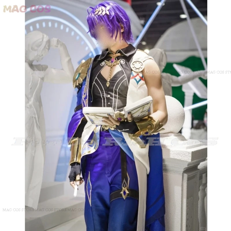 Gioco Honkai Star Rail Dr. Ratio Cosplay Doctor Veritas Ratio Wig Men Cosplay Costume Party Costume Shoes Roleplay Animation Prop