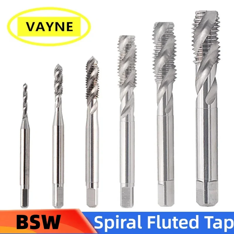 

VAYNE HSSE Metric British Machine Spiral Fluted Taps W1/8-40 5/32 3/16 7/32 1/4 5/16 3/8 7/16 1/2 5/8 Screw Fine Thread Taps