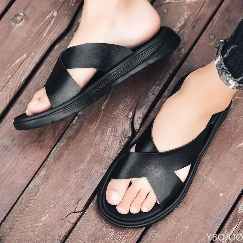 Zapatillas de cuero italiano para hombre, novedad de 2022, zapatos