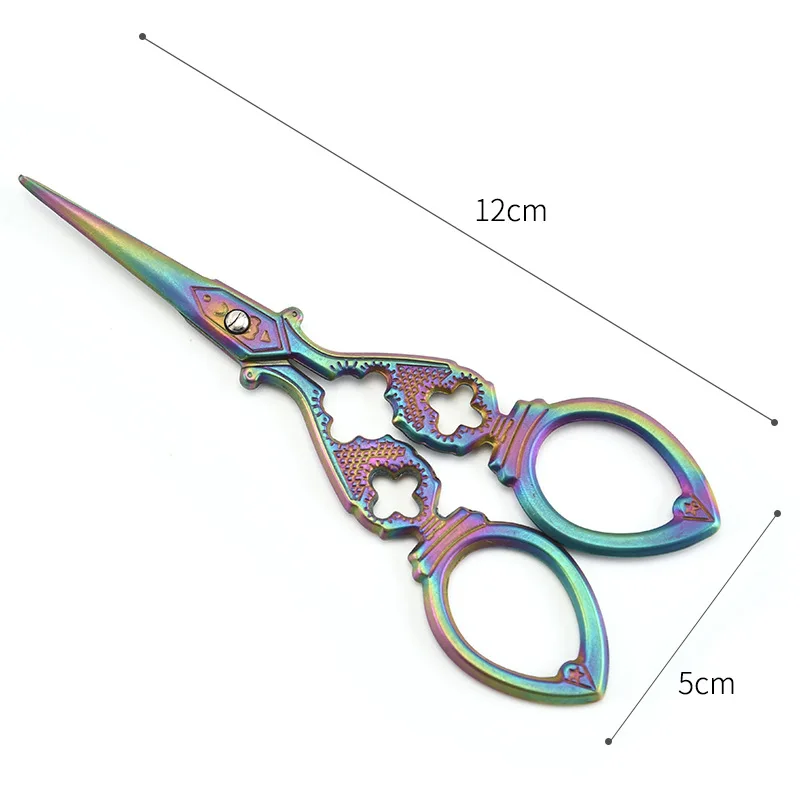 1PCS Vintage Cloth Paper Tailor Shears Household Stainless Steel Antique EDC Utility Scissors Golden Bronze Clothing Accessories 6