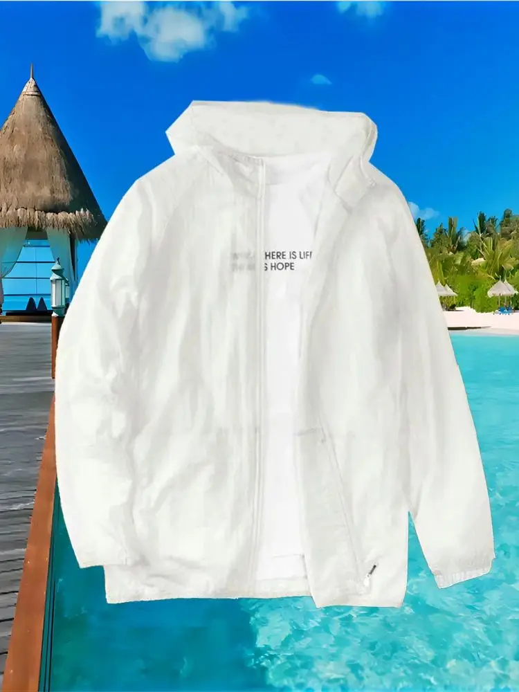 Badminton Jacket Spring and Summer Ice Silk Hooded Sun Protection Jacket Fashion Multi-purpose Men's Sunscreen Slim Leisure Scene Clothing