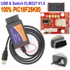 New 100% PIC18F25K80 Chip ELM327 V1.5 USB Switch ELM 327 CAN /MS CAN For Forscan OBD2 Diagnostic Scanner Free Shipping 1