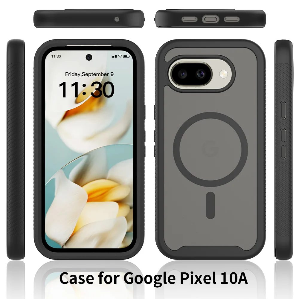 Shockproof Matte Magnetic Phone Case with Soft TPU Frame and Translucent Acrylic Back Cover