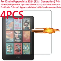 4 Pieces Tempered Glass For Kindle Paperwhite 2024 (12th Generation) 7in For Kindle Colorsoft Signature Edition Screen Protector 1