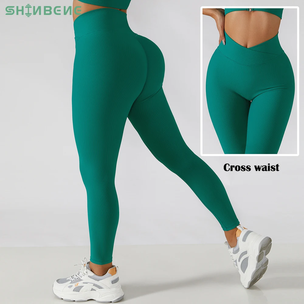 Gym Leggings V Waist Ribbed | Ribbed Sports Leggings | Fitness Leggings  Women - Sexy V - Aliexpress