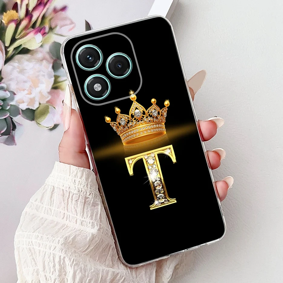 Elegant Crown Letters Silicone Phone Case - Soft 6.7'' Cover