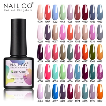 NAILCO Smalto per unghie gel 8ml 81 colori Vernice gel UV Soak Off LED e UV Unghie Manicure Design fai da te Vernici per nail art Gel Lacquer Coat