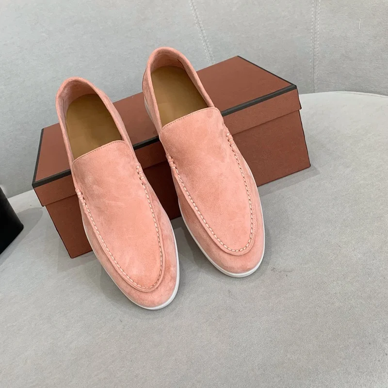 

Suede Leather Men's Loafers Spring and Autumn Casual Soft Sole Shoes Women's High Quality Cashmere Fashion Trends Flat Shoes