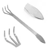 Bonsai Rake Stainless Steel Root Rake 3-Prong Loosen Soil Bonsai Tree Tools with Ergonomic Handle Rake Stainless Steel Root Rake 4