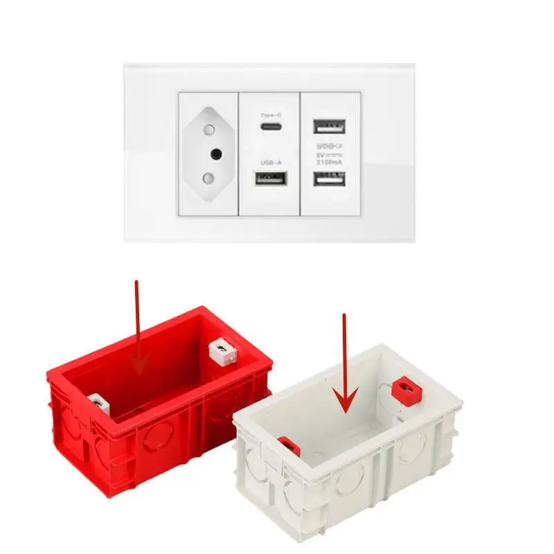 Wall Socket electrical power socket electrical sockets Built-in Mounting Box Suitable for 118mm*72mm Standard