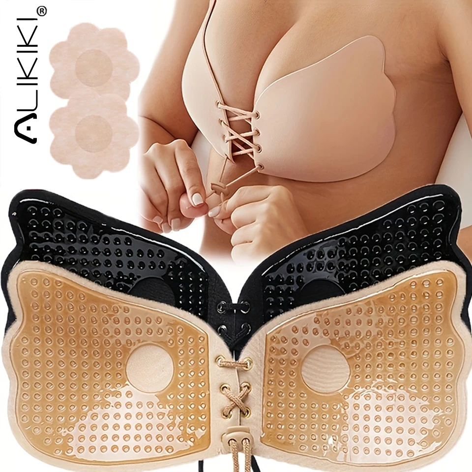 

Invisible Push Up Nipple Covers Strapless Lifting Pasties for Women Adhesive Invisible Stick on Sticky Bras