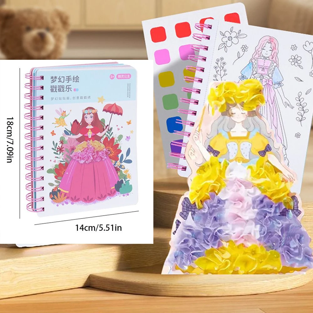 3Pcs Fantasy Princess E Kid Toy Fashion Drawing Creative Poke Art Book For Girls  Ages 8-12, Puzzle Puncture Painting With Princess Board Stickers, Kids Art  Education Book, Art Diy Craft Kit Gifts