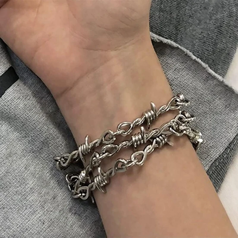 고딕 가시 와이어 가시 와이어 가시, 실버 금속 가시 펜던트 액세서리, 빈티지 금속 커넥터 참