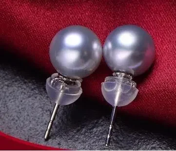 

noble jewelry charming luster 9mm south sea grey pearl earring