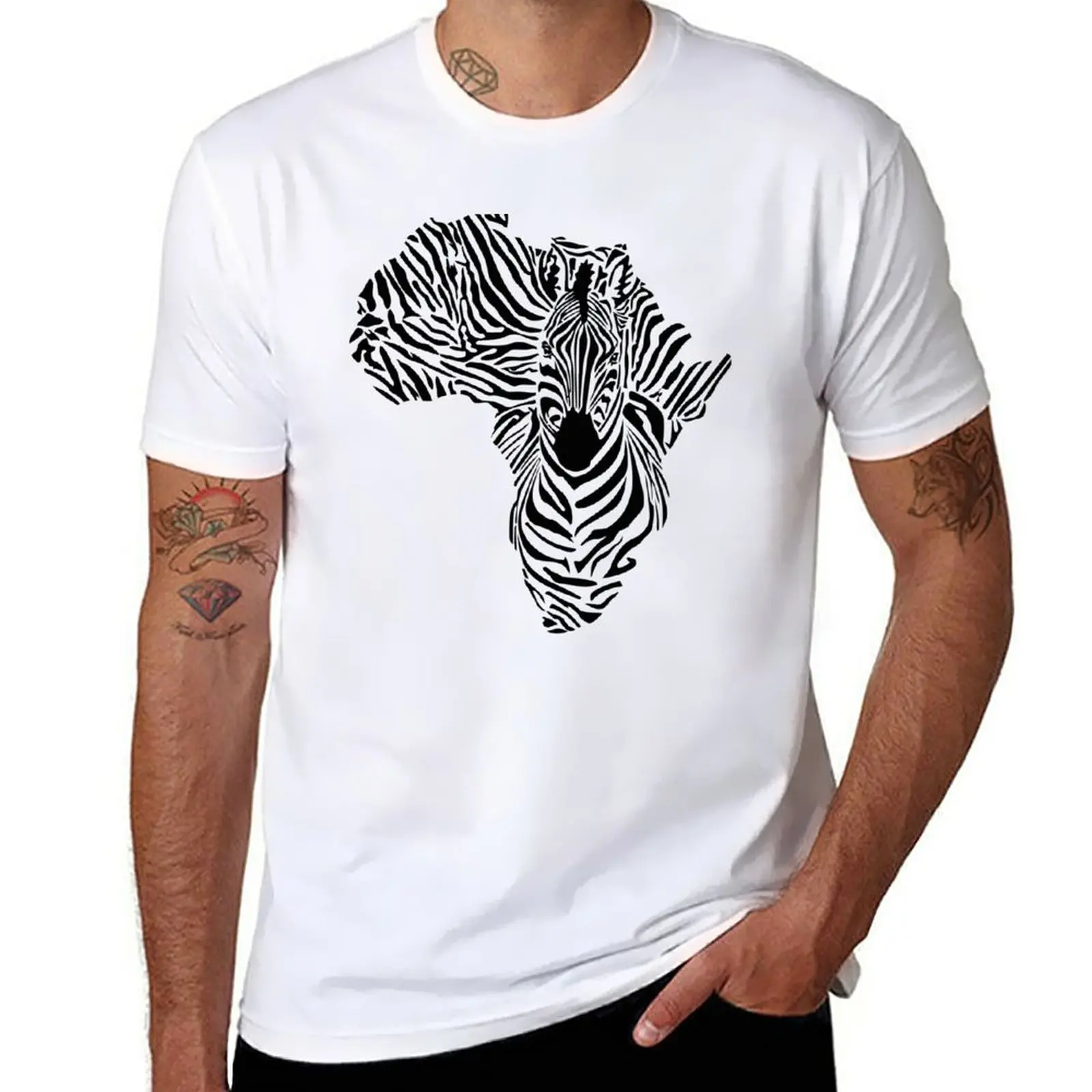 New AFRICA ZEBRA MAP T-Shirt boys white t shirts sublime t shirt men clothings