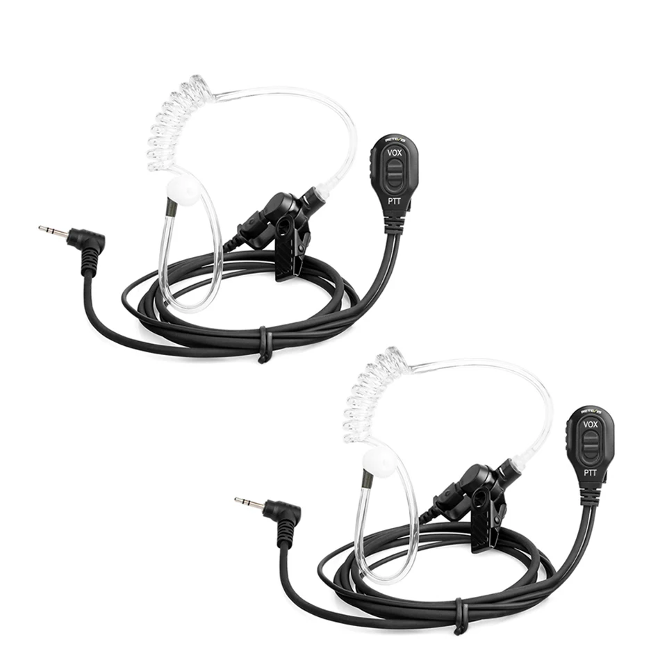 EA101M RT45 Walkie Talkie Headset 2pcs 1Pin Air Acoustic Tube Radio Earpiece VOX