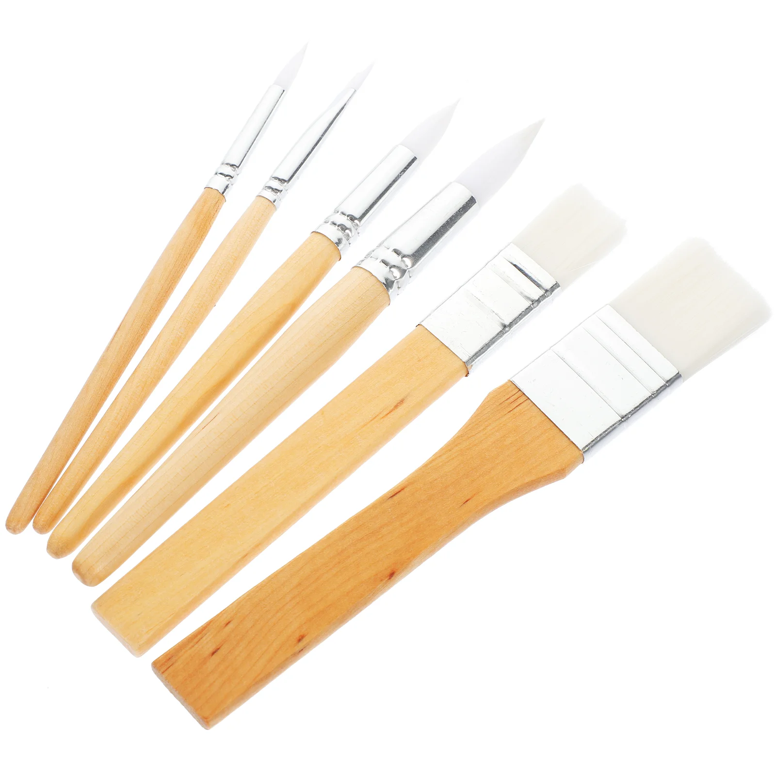 6 Pcs Paint Brushes Paintbrushes Painting Versatile Oil Artist Accessories Wood Water Color Student Pigment Mixing quality palette knife painting stainless steel scraper spatula wood handle art supplies for artist canvas oil paint color mixing