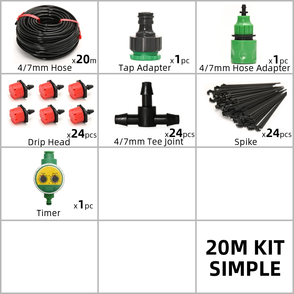 5M-60M Drip Irrigation System With Timer Simple Drippers For IrrigationAutomatic Watering System Watering Set Water Plant System 