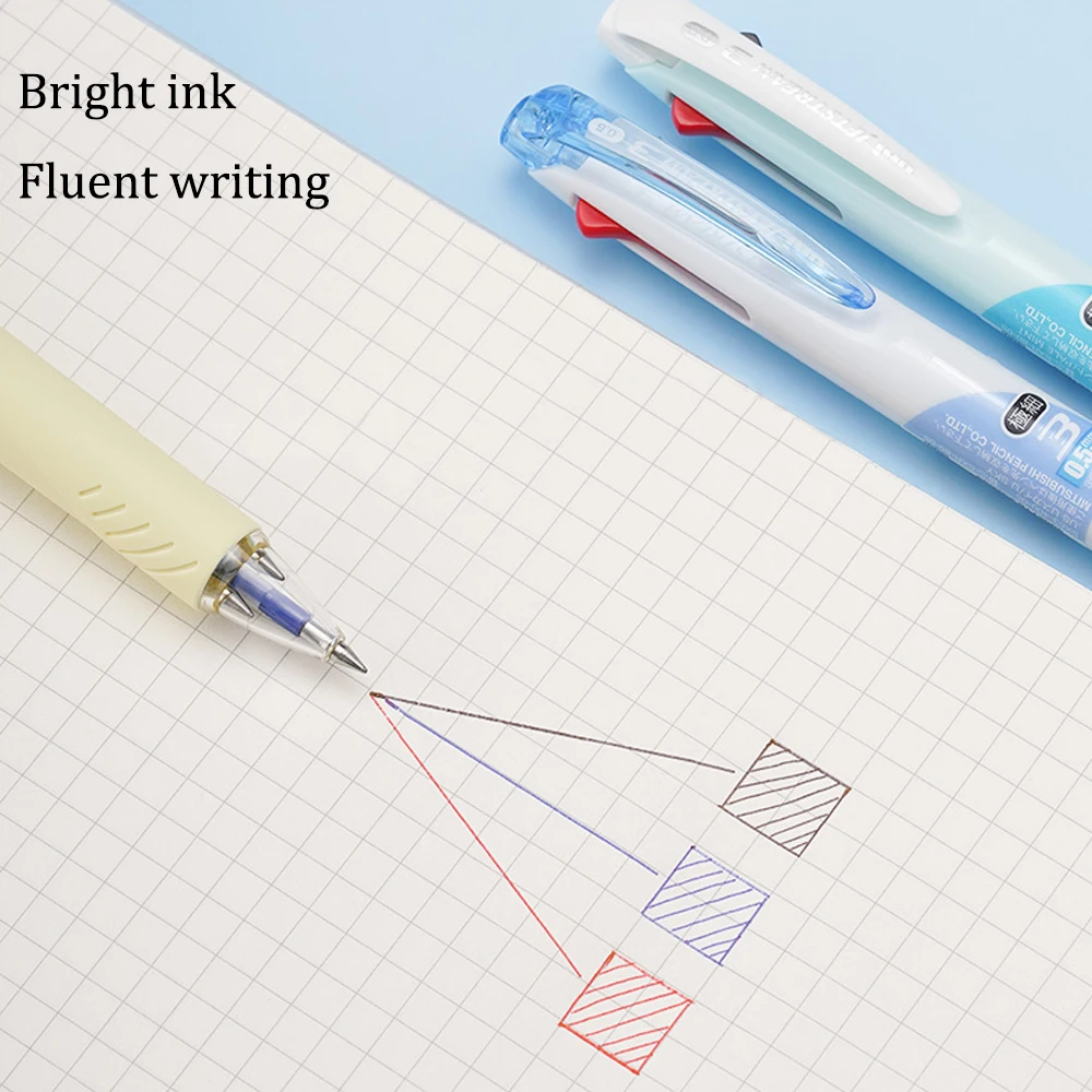 일본 유니 볼펜 SXE3-400 다기능 젤펜, 블랙 테크놀로지 퀵 드라이 잉크, 회전 아웃 리필 0.5mm, 0.7mm, 3 in 1
