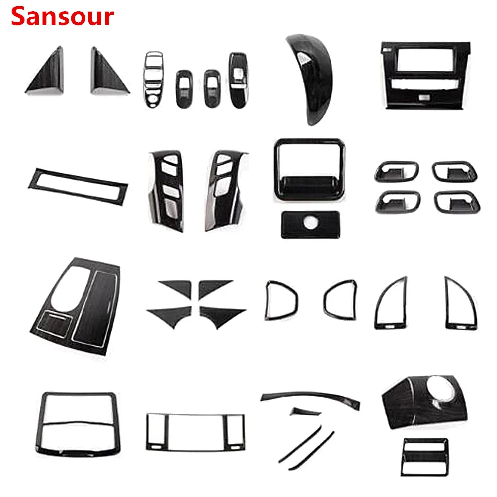 Sansour Window Glass Lift Button Cover Console Interni Trim Abs Black Wood Line Per Nissan Patrol Y62 Anno 2017 2018