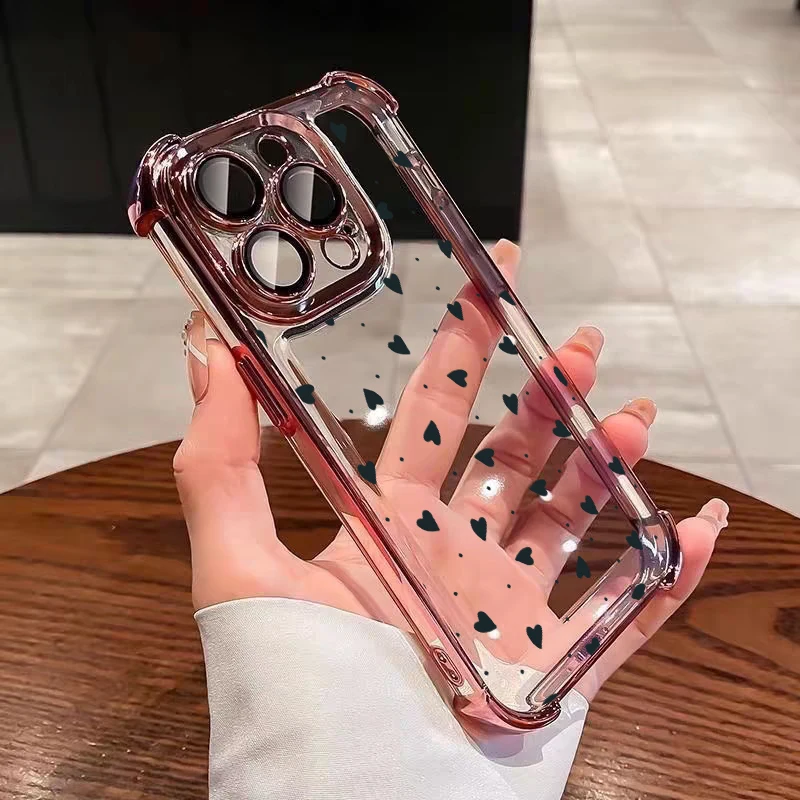 Plating Little Love Heart Phone Case Cover