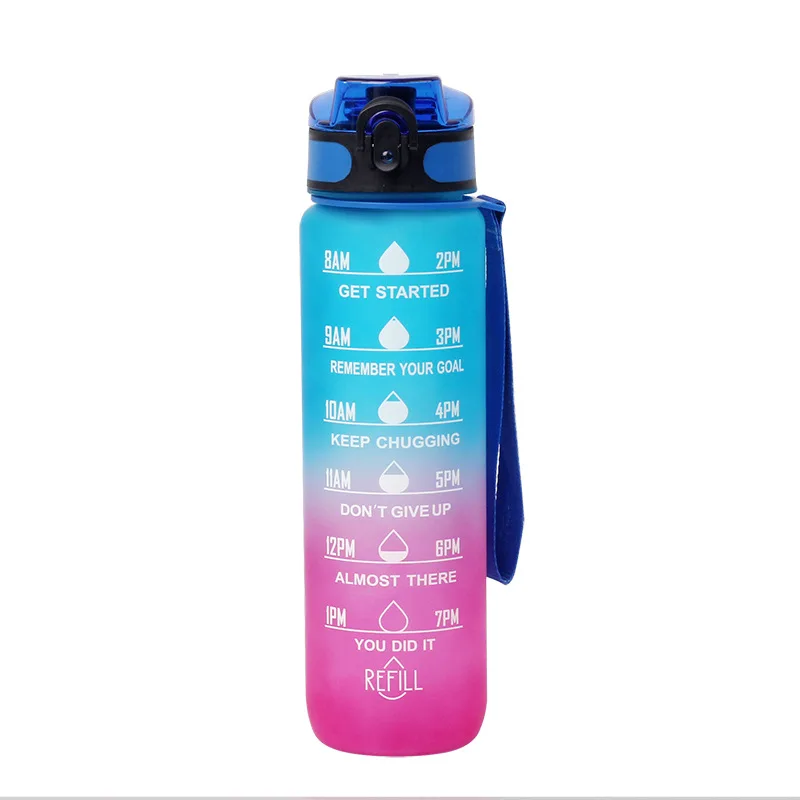 Stay Hydrated & Motivated With This Gradient Color Motivational Water Bottle  - Time Marker, Leakproof, Cute Stickers Included ! - Temu