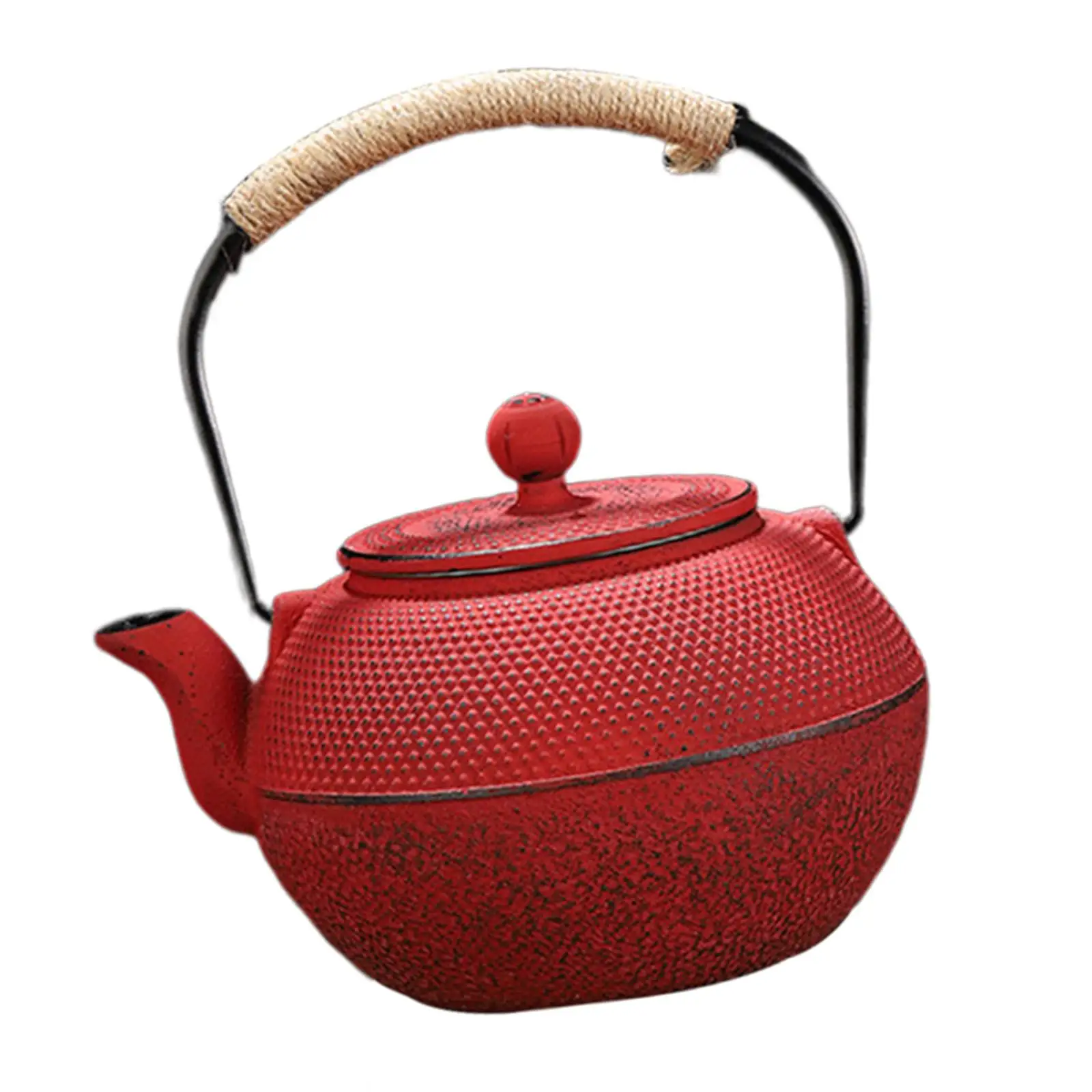 

Small Tea Kettle Vintage Style Heating Evenly Durable Exquisite Anti Scalding Handle 1.2L Cast Iron for Kitchen Living Room Home