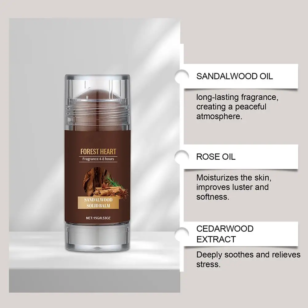 Sandalwood Perfume Balm Long Lasting Body Scent Temptation Flirting Charming Attraction Natural Fragrance Deodorant Solid Stick solid perfume essential oil balm essential oil perfume