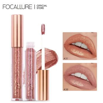 FOCALLURE 메이크업 글리터 립 글로스, 방수, 오래 지속되는 보습, 야광 리퀴드 립스틱, 입술 메이크업, 여성 화장품