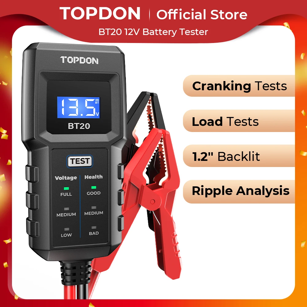 

Тестер TOPDON BT20 свинцово-кислотного аккумулятора, 12 В