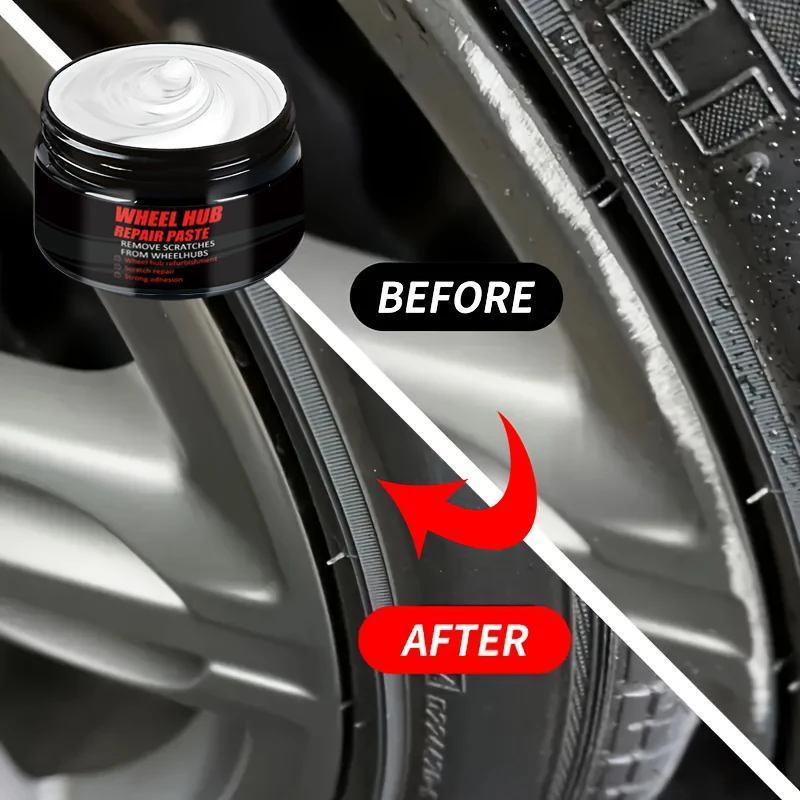 Car Wheel Rim Scratch Refurbishment Paste Tire Rim Scratch Paint Repair Black White Silver Aluminum Alloy