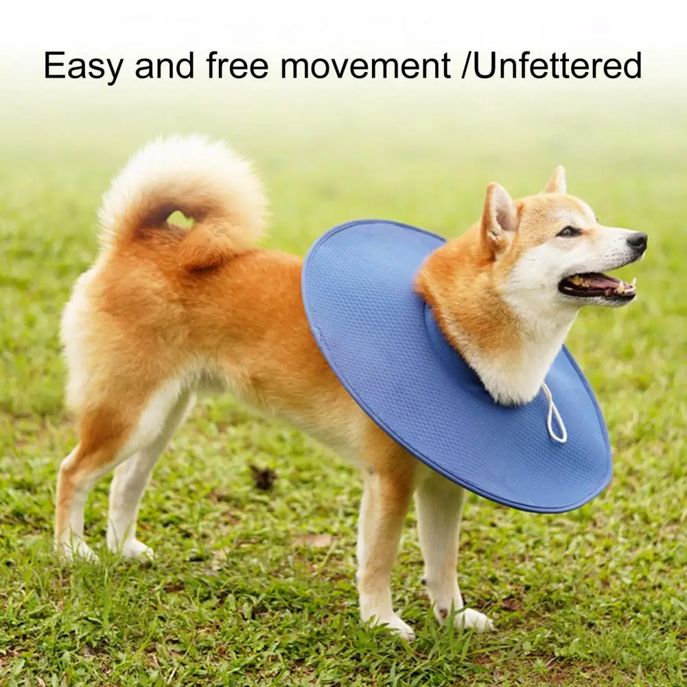 Pet collar soft anti-licking anti-bite cool absorbent adjustable breathable mesh dog recovery collar for post-surgery healing