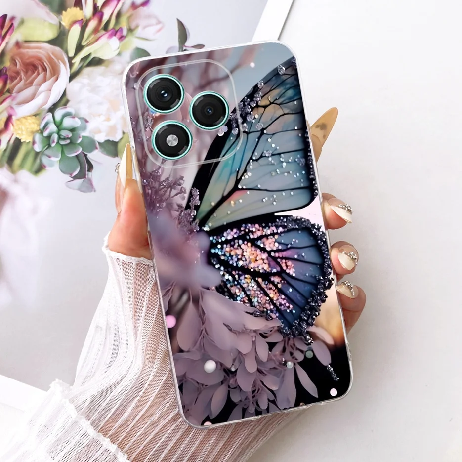 Stylish Clover Lotus Painted Soft Silicone Case