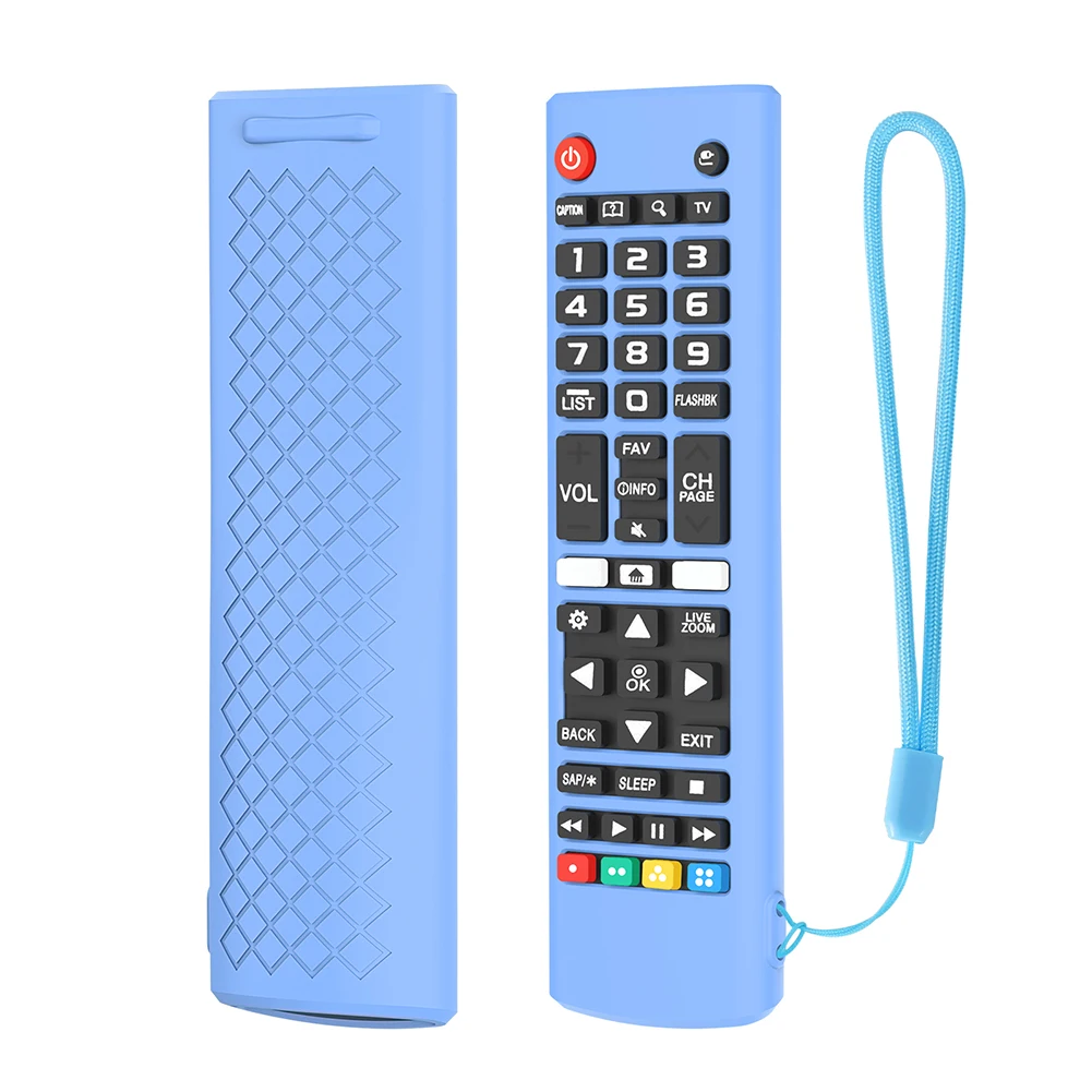 Silicone Remote Case with Lanyard Protective Cover Shockproof TV Remote Control Case for LG AKB75095307 AKB75375604 AKB74915305