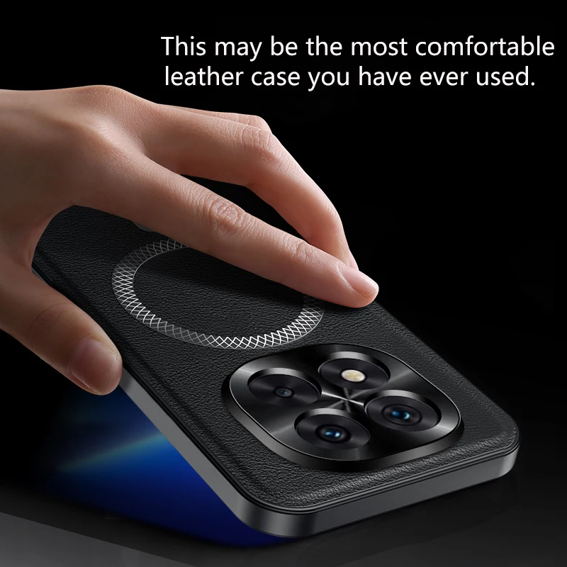 Leather Full-Cover Magnetic Waterproof Shockproof Fingerprint-Resistant Phone Case