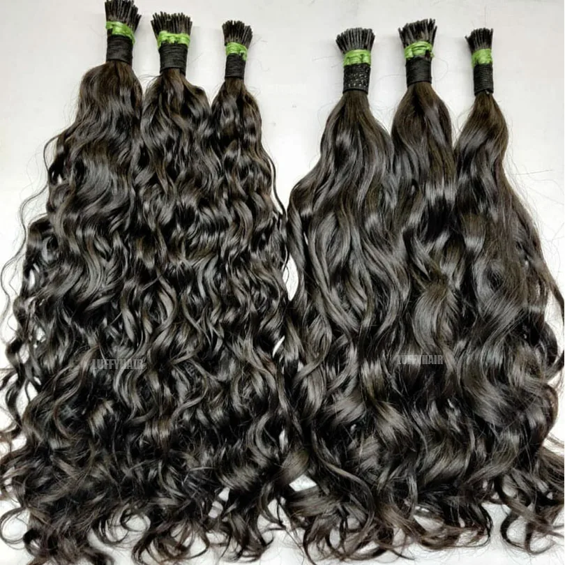 Water Wave I Tip Hair Extension Brazilian Remy Stick I Tip capelli umani onda sciolta Microlink Hair 100 fili
