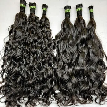 Water Wave I Tip Hair Extension Brazilian Remy Stick I Tip capelli umani onda sciolta Microlink Hair 100 fili