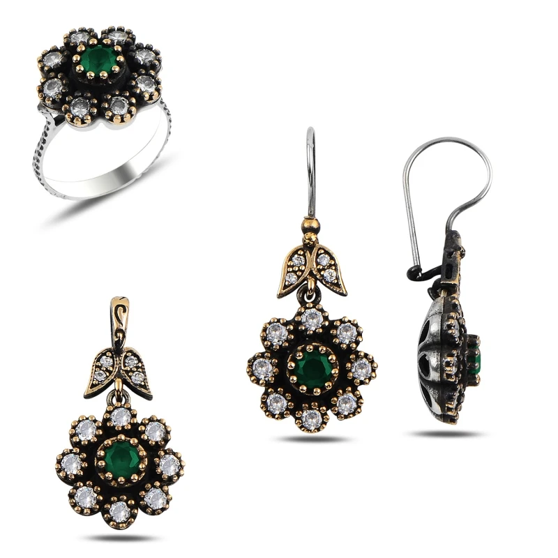 

Silver 925 Sterling Zircon Cubic Zirconia Authentic Set