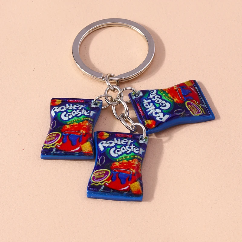 EPJ Potato Chip Bag Keychain - Cute Fake Food Charm Keyring For Snack Lovers