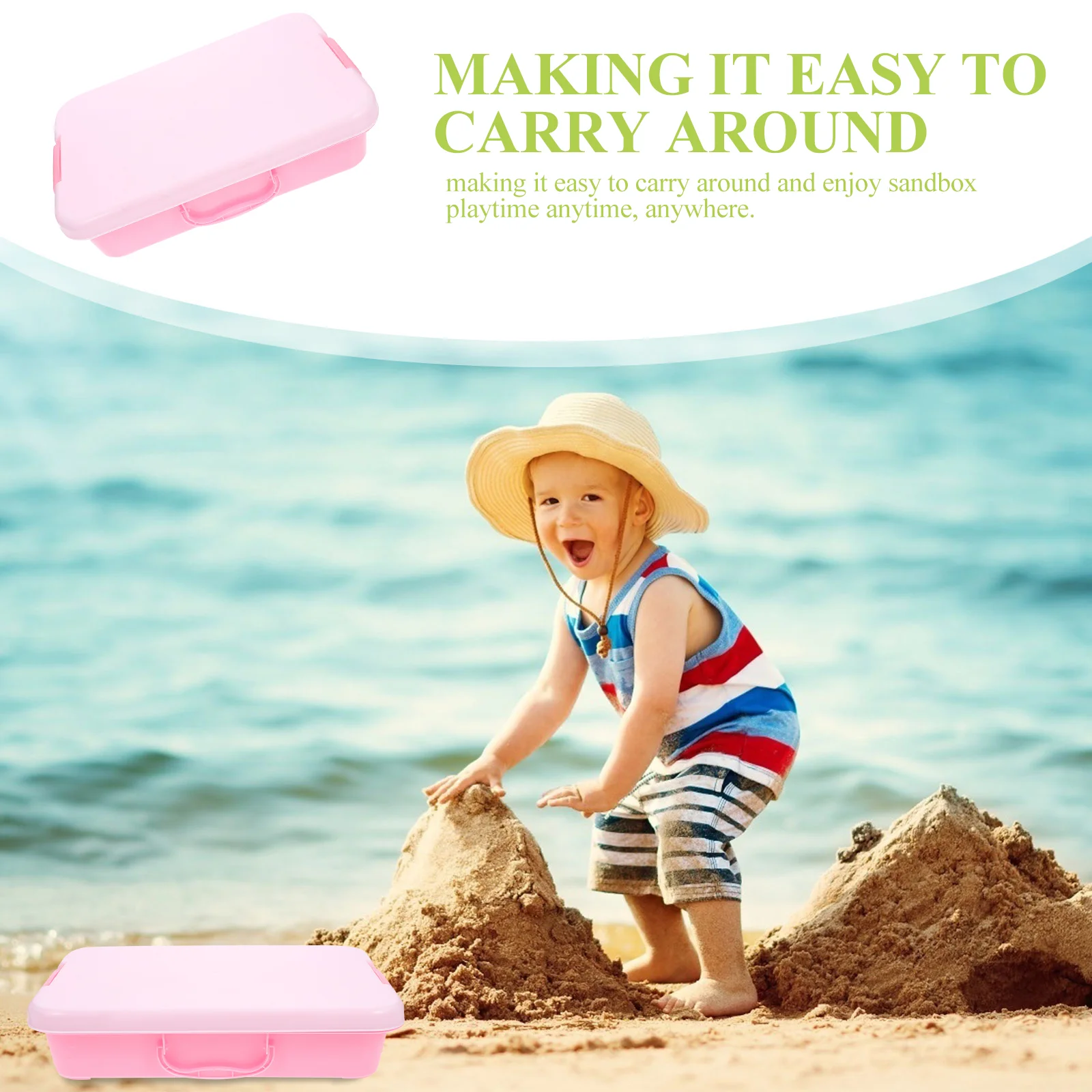 Sand Table Storage Box Children Outdoor Sandbox Tray for Kids Toys Beach Portable With Lid Abs Handheld Activities Office 3