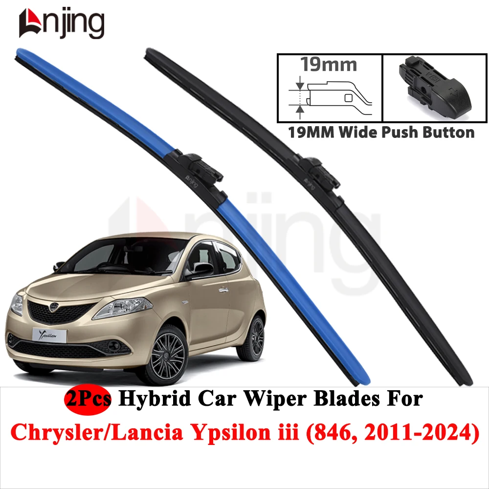 LNJING Bunte Hybrid-Scheibenwischerblätter für Chrysler Lancia Ypsilon 846 2011-Heute