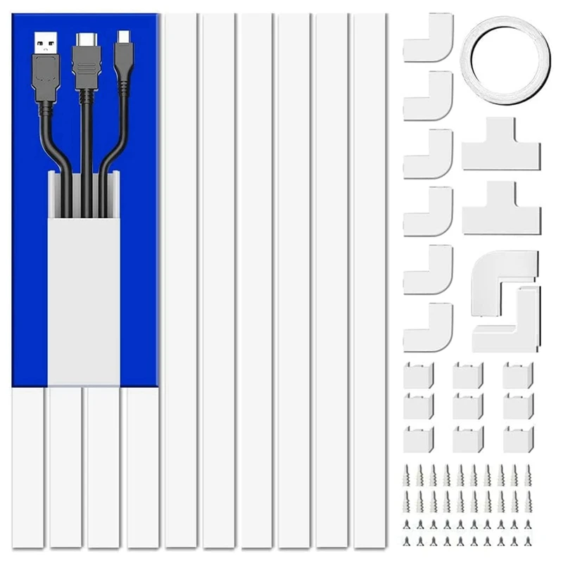 페인트 가능한 PVC 케이블 커버, 전기 케이블 트렁킹, 4M, 10PCs, L40..